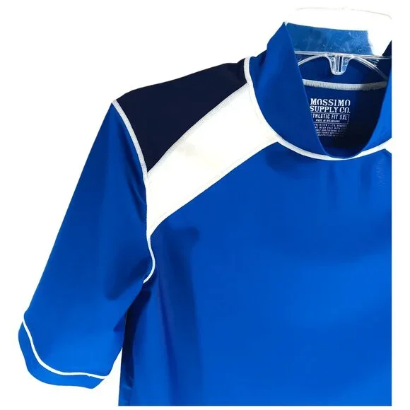 MOSSIMO-Kids Rash Guard- SIZE XL (12/14)- Blue-White-Black-Swim - Picture 4 of 7